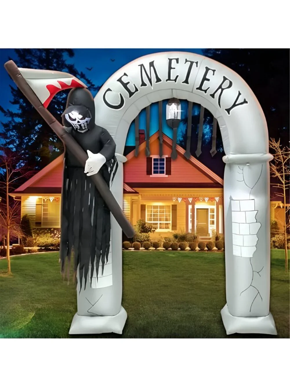 8FT Halloween Inflatables Archway Decoration with Led Light Spooky Scary
